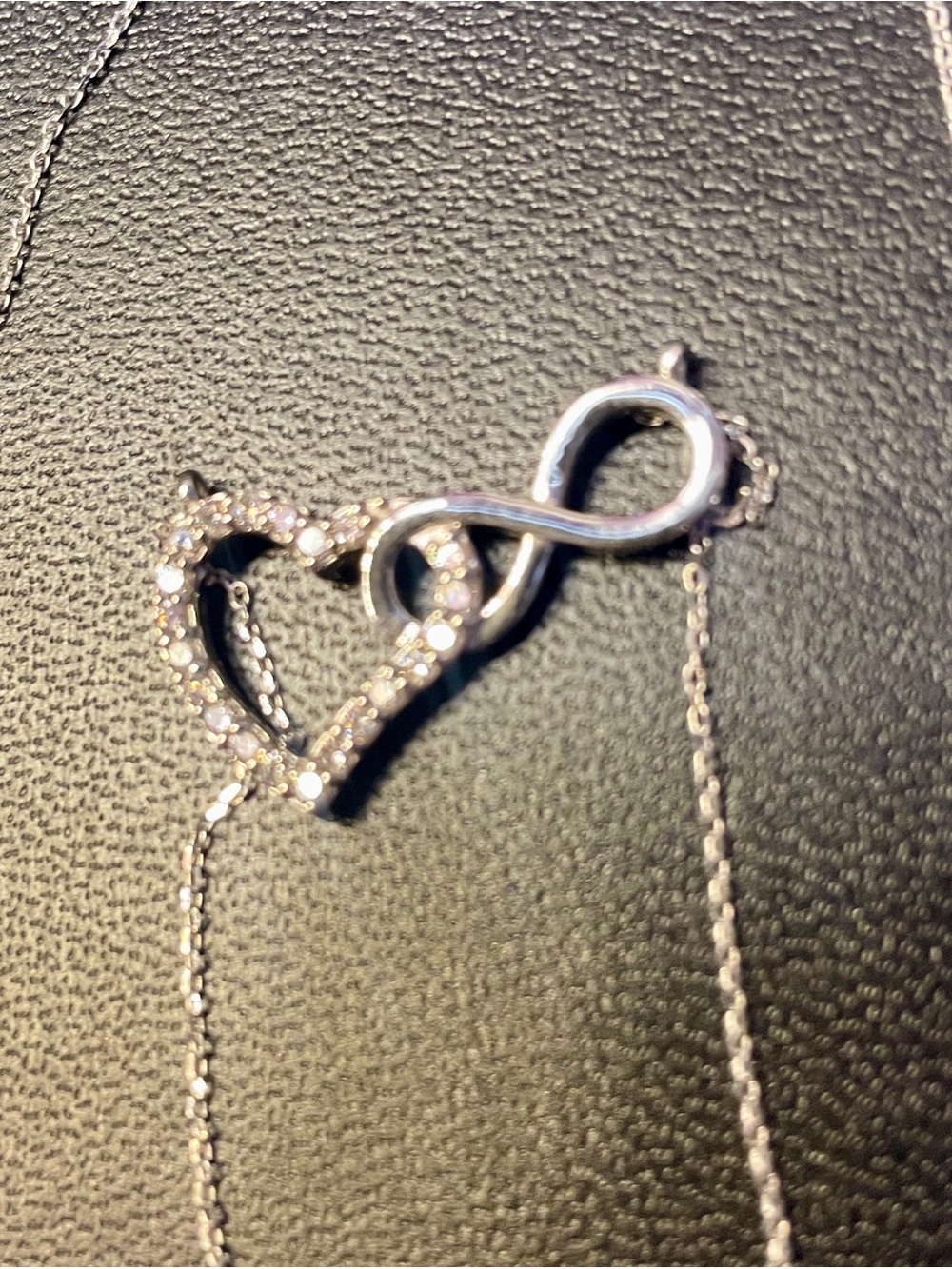 Authentic 14K Diamond Heart Infinity Necklace. Valuation Report. Lovely!